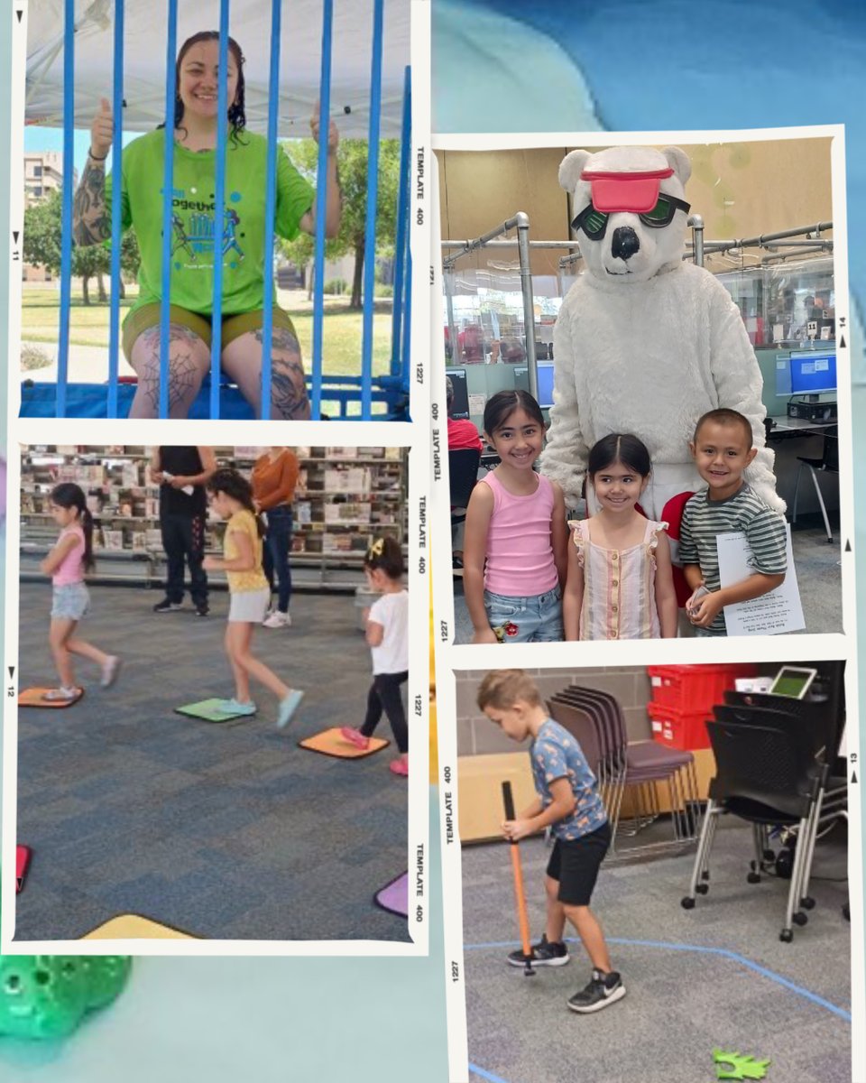 PhxLibrary's tweet photo. #PaloVerdeLibrary &amp; #MaryvaleCommunityCenter kicked off the 2023 #SummerReadingGame w/a Block Party! Families completed a passport of activities: mini golf, a book walk, fishing &amp; a dunk tank. The day was full of laughs &amp; teen volunteers signed everyone up for summer reading. https://t.co/f2WeR1iFwV