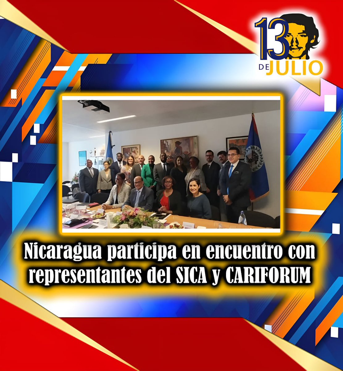 #Nicaragua participa en el encuentro con representantes del SICA y CARIFORUM.

#ManaguaSandinista 
#JunioEnVictorias