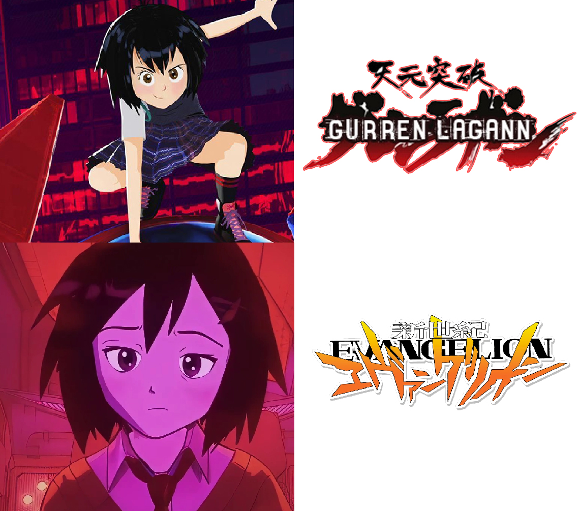 peni went from gurren lagann to evangelion and I think that is hilarious