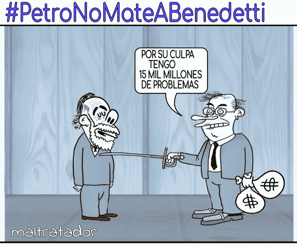 Benedetti le vendió el alma al diablo, y ahora el diablo va por el.
#PetroNoMateABenedetti 
#YoRespaldoASemana #SiguemeYTeSigo
#LaMarchaDePetro 
#QuierenPararElCambio
