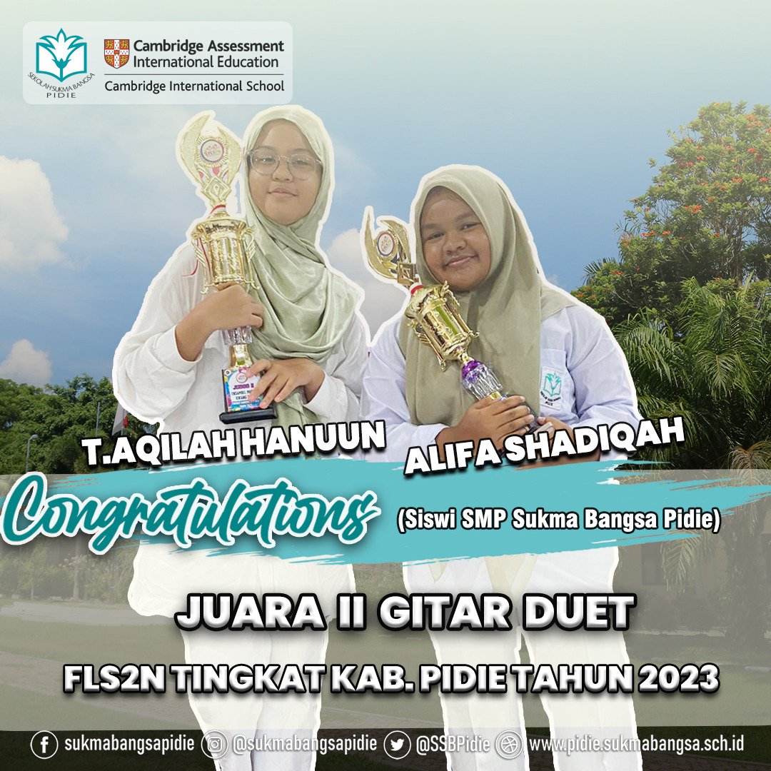 Selamat kepada anak-anak kami yang menjadi juara. Semoga menjadi inspirasi untuk siswa lain di #pidie