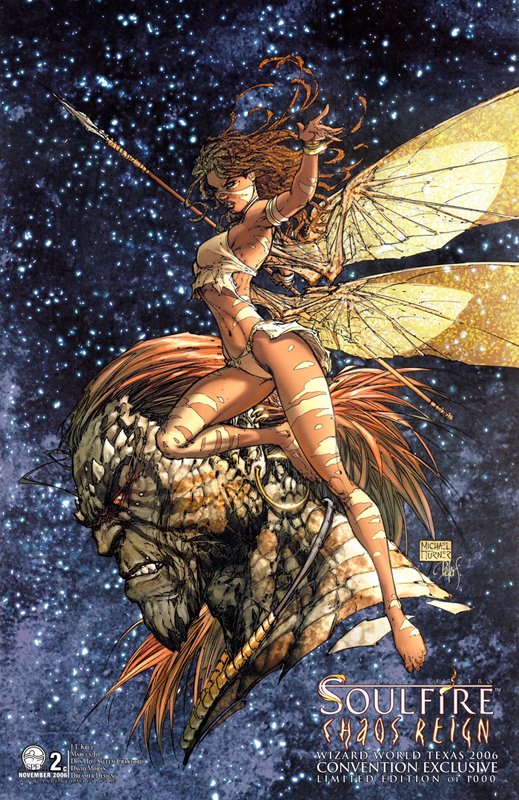 DailyTurnerArt's tweet photo. Soulfire: Chaos Reign #2 WWTX variant (2006), colors by @PSteigerwald 
@Aspen 
#Soulfire #ChaosReign #Miya #MichaelTurner https://t.co/G2C8aYooAH