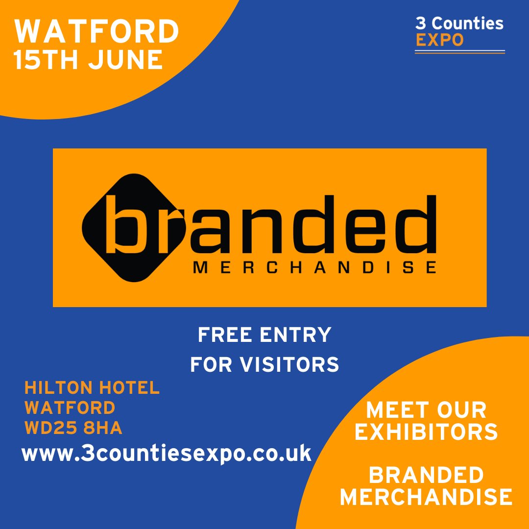 Representatives from 'Branded Merchandise' will be on hand to discuss your business merchandising needs at the 3Counties expo on the 15th! 
To register to come along as a visitor (FOR FREE!!), book on our website (link in bio).

#expo #3countiesexpo #watfordexpo