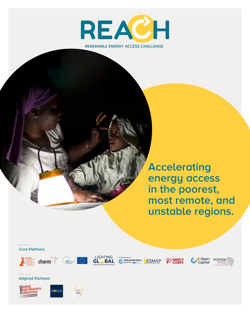 PowerAfricaUS's tweet image. REACH is committed to expanding access to #OffGridSolar in SSA. Through collaboration, increased funding, and knowledge sharing, together we can achieve #SDG7.

🔗 ow.ly/P4jL50OAsZm

#REACHforEnergyAccess #ESMAP @lightingafrica @GOGLAssociation @SEforALLorg