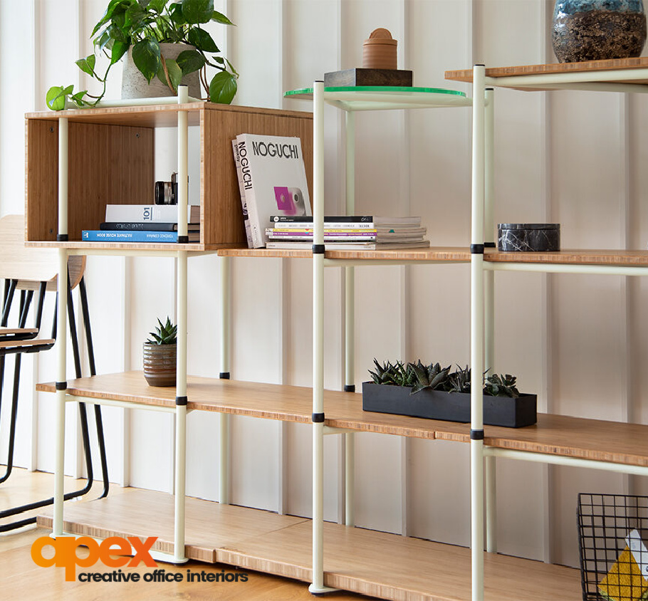 Style meets sustainability. Crafted using eco-friendly materials, including recycled ocean plastic, recycled PET Felt and pressed bamboo.  By maximising efficiency through production, Bamboo uses less energy during the manufacturing process #sustainableoffice #officedesign