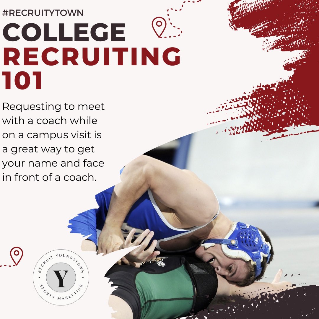 recruitYtown's tweet photo. Are you taking initiative on your college tours? Even when it’s not an “official visit”, it’s still worth asking if the coach has time to meet with you. Make yourself known. #Recruiting101 #RecruitYtown https://t.co/lLMLslmqUF