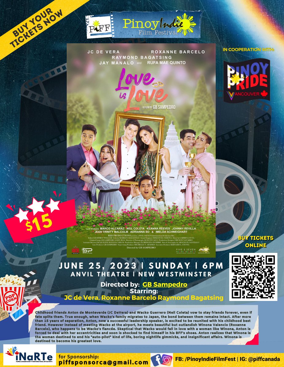 Piffcanada's tweet photo. Love is Love | Watch Trailer here: https://t.co/DelRWUxX5c

#piff2023 #pinoyindiefilms #filmfestival #vancouver #burnaby #NewWest #SurreyBC #LGBTQ #truelove #loveislove #PrideMonth #pinoysInVancouver #hollywood #PhilippineHeritageMonth #proudpinoy #PinoyPride #PinoyPrideVancouver https://t.co/5d9waG9R9l