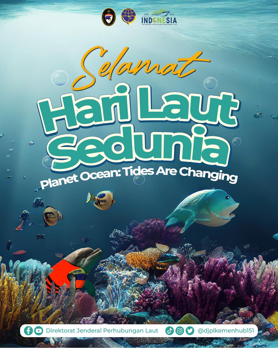 djplkemenhub151's tweet photo. Bersama-sama, kita bisa menjadi agen perubahan positif dan menjaga lautan untuk generasi mendatang. Selamat Hari Laut Sedunia!
#BekerjaDenganHati #PerhubunganLaut #bombang #MenghubungkanIndonesia #indonesiaforimo #bpkriforEAIMO #harilautsedunia #savelaut #worldoceansday https://t.co/kxkEG20k0j