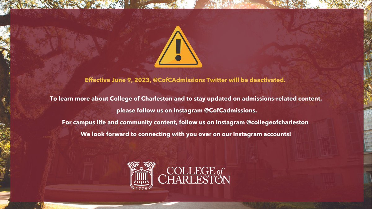 CofC Admissions (@cofcadmissions) on Twitter photo 