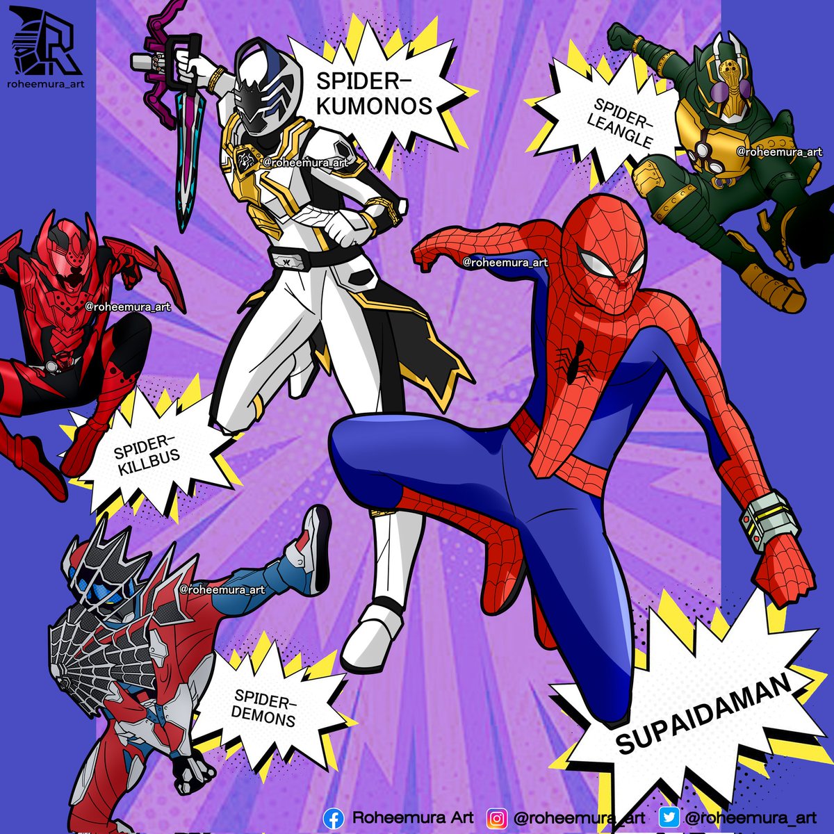 Can't get enough of #acrossthespiderverse ... because lots of you ask of supaidaman. Here it goes!! Toku Universe Spider People 😬

#spiderman #spidermanintothespiderverse #spidermanacrossthespiderverse #marvel #marvelspiderman #marvelstudios #spidermanps5