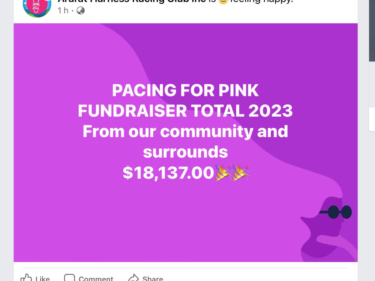 ARARAT HARNESS RACING CLUB…
This is the total amount that the Ararat Harness Club, Ararat Community and surrounding towns were able to raise for the Pacing for Pink Campaign… we are very proud of our achievements, and big thanks to the generous people that donated to help…