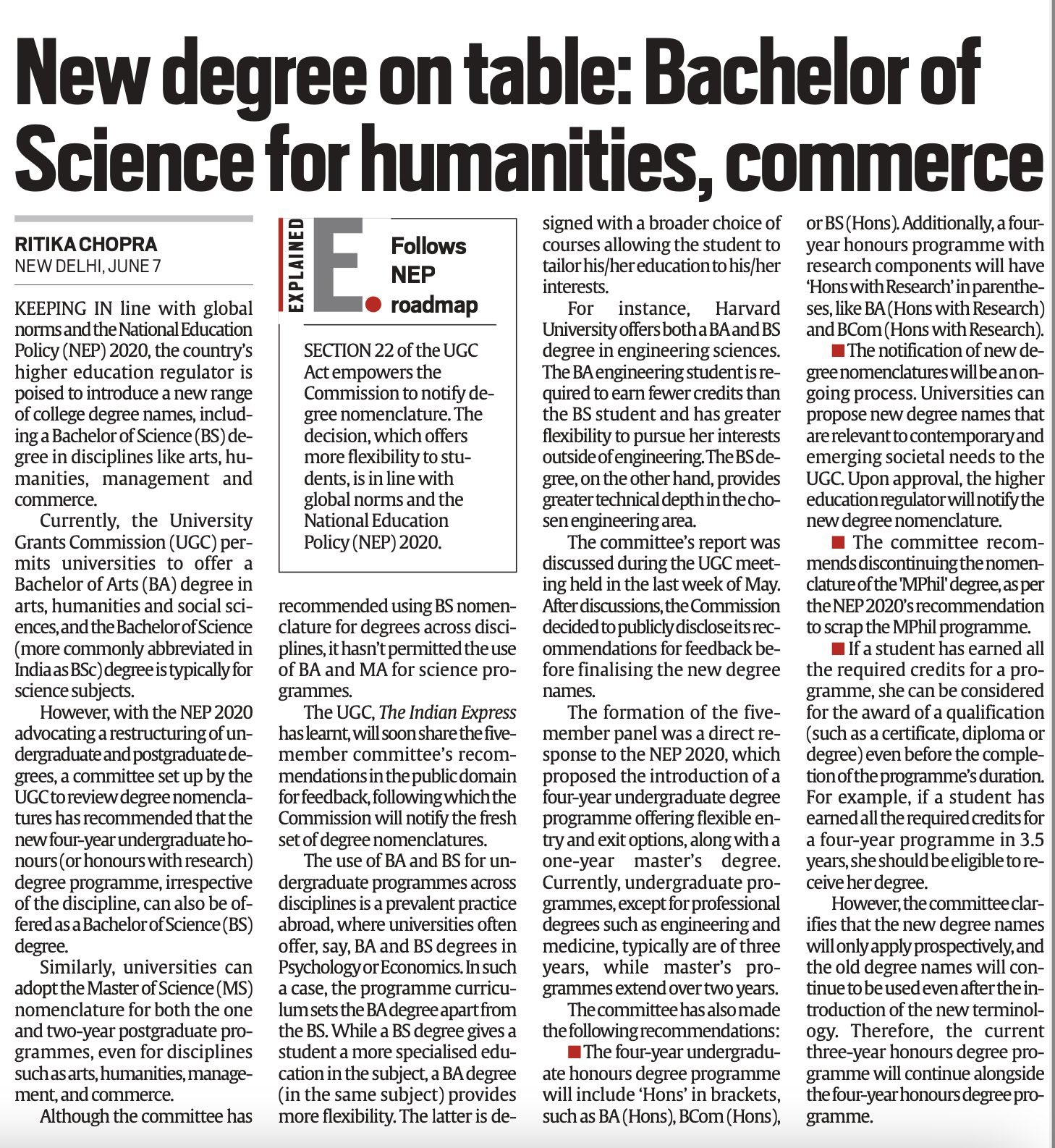 UGC INDIA on Twitter "In line with global norms and NEP2020, UGC is