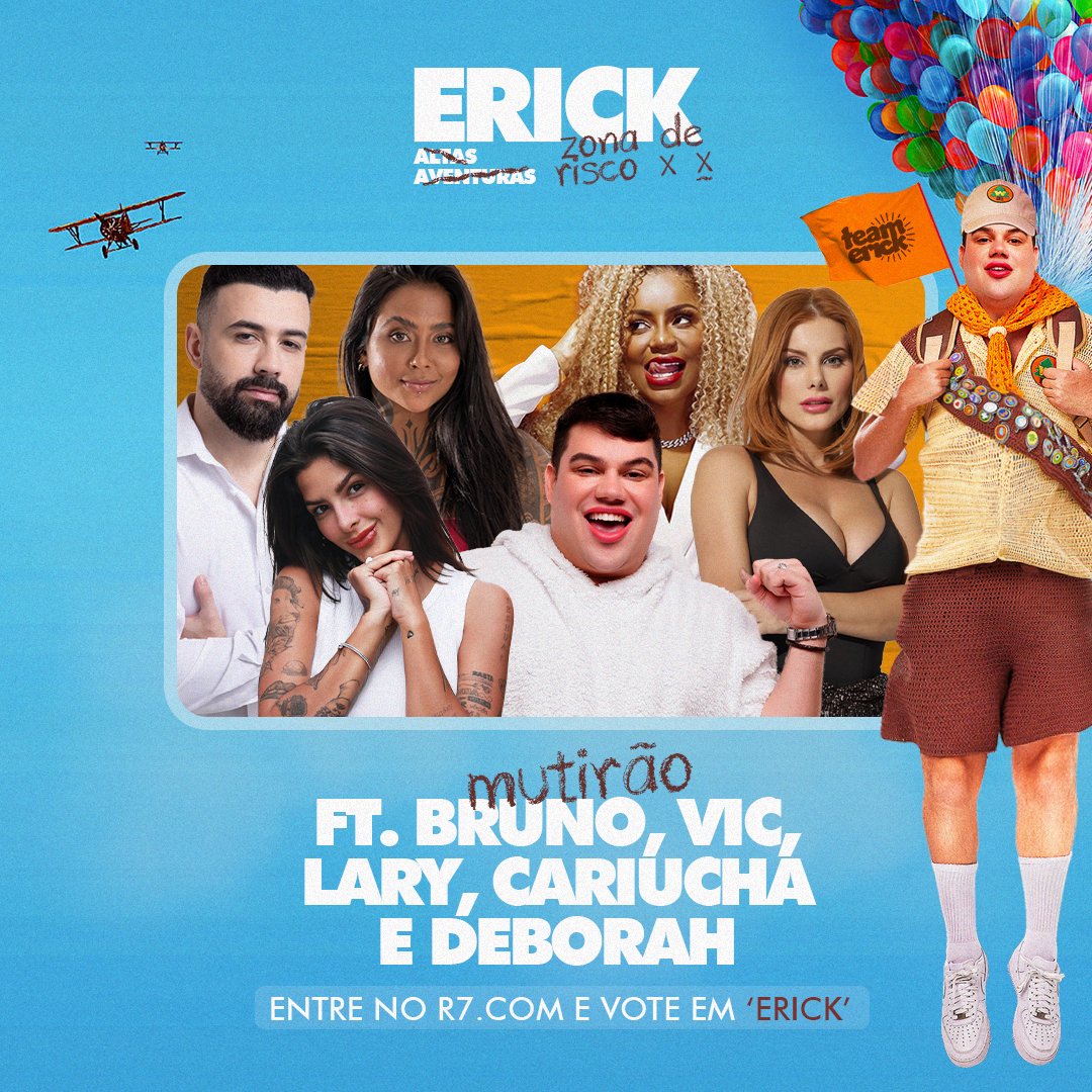 erickricarte's tweet photo. ☀️ MEGA MUTIRÃO FEAT. @TalamoBruno, @cariuchaoficial, @eularybott, @OficialDeborahA E @euviccsilva INICIADO ☀️

🗳 A CADA 10 VOTOS, DEIXA UM EMOJI AQUI!

⏰ Enviem os votos até 23h.

🚨 O voto é para continuar no JOGO, então VOTEM no ERICK!
📱 Clique aqui: https://t.co/W0L6cSjool https://t.co/IlcqXLIz35