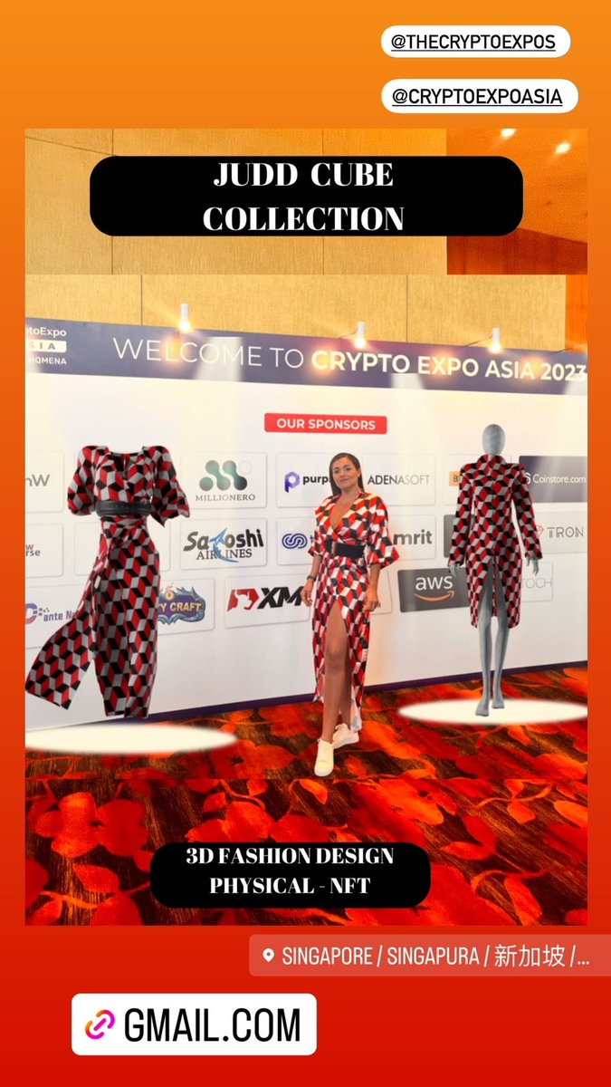 Stunning physical and 3D piece will be in exhibition at Crypto Expo Asia 2023  !!! 

 #fashion #digital #future #metafash #innovation #CanadaWildfires #fashiontech #designer #3d  #3dmodeling #smarttextiles #metahuman #metagamers #meta #digital #digitalassets #digitalart