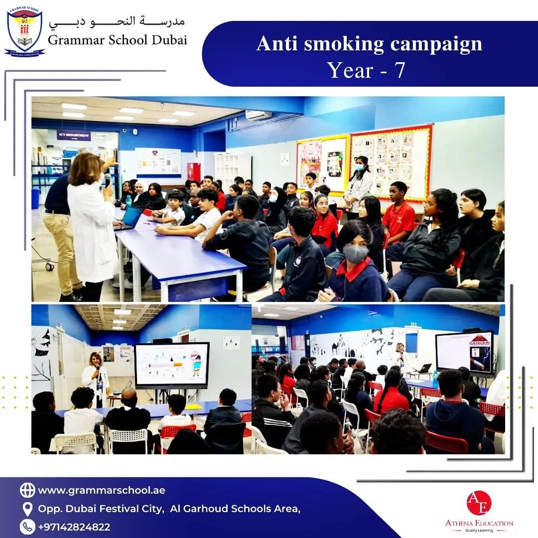 Anti smoking campaign conducted by Dubai Police for Year 7.
#students #antismoking #antismokingcampaign #stopsmoking #nosmoking #dubaipolice #dubaipolicecars #grammarschooldubai #athenaeducationuae