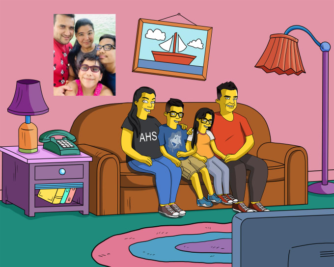 Family time💛⁣⁣

Send me your pictures here: bit.ly/DrawMySimpson

#simpsons #familyportrait