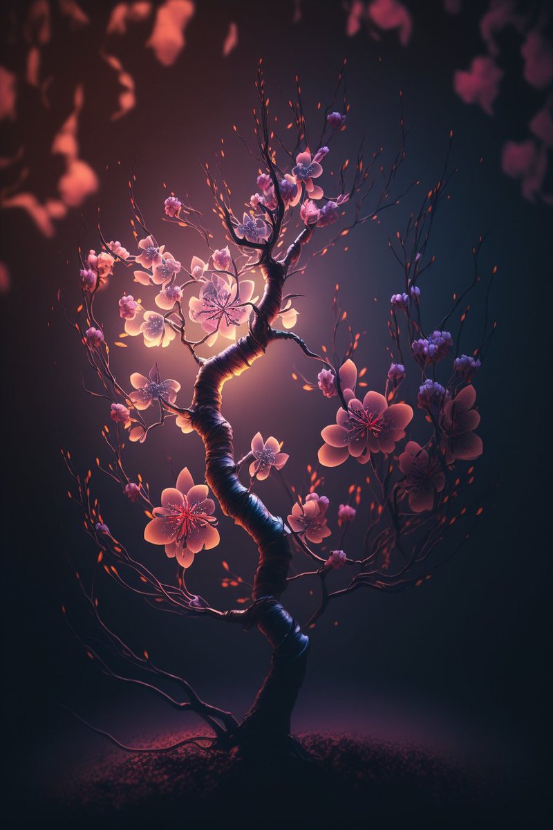 #PLUM #Blossom #cinematic #Pink #edge #lighting #surrealart #surreal #tree