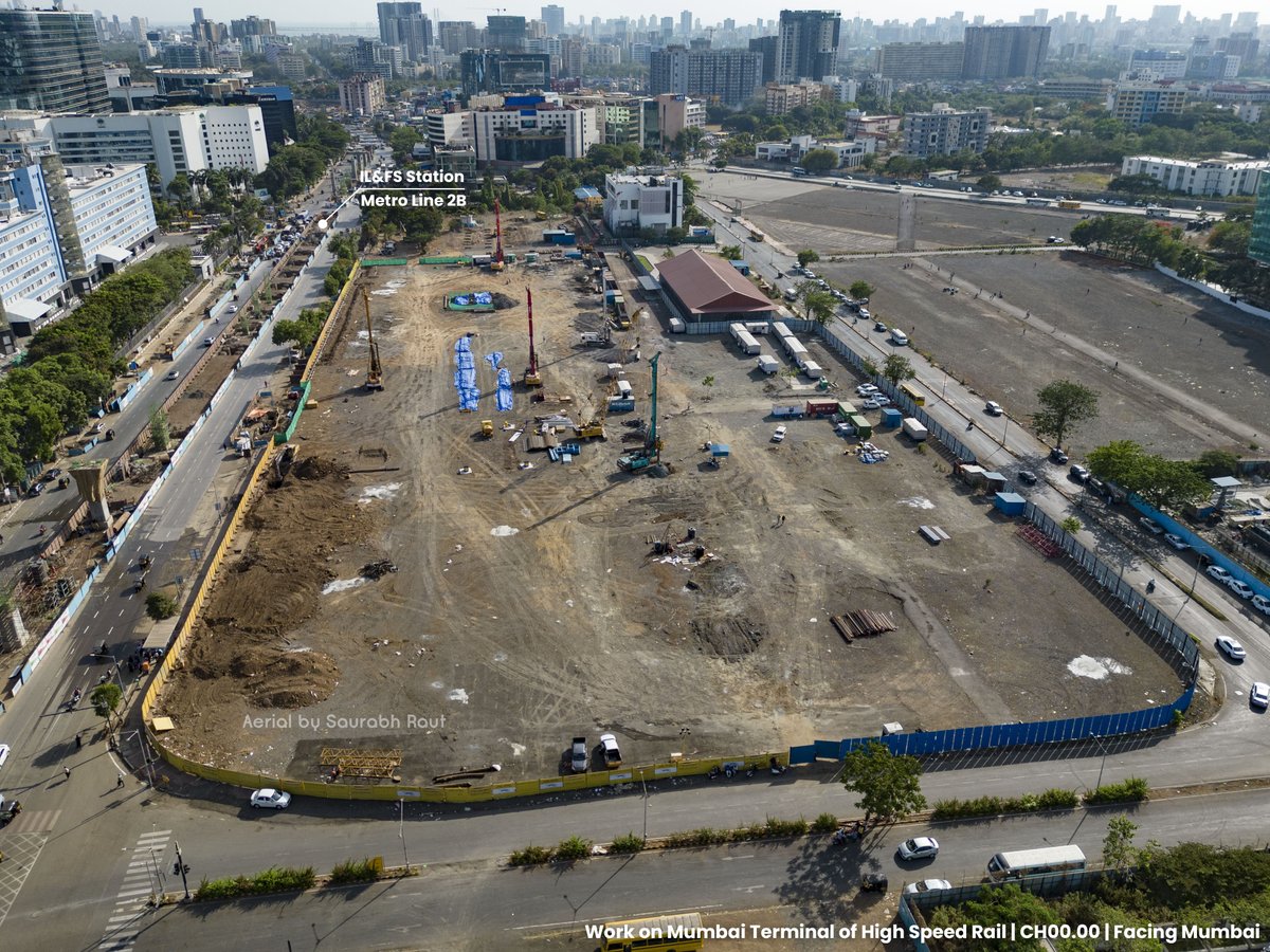 #Mumbai #Ahmedabad #BulletTrain's Mumbai Terminal at BKC

Work started on Pkg C1 by @MEIL_Group & HCC JV. and I guess Cranes behind Petrol pump are of @AFCONSInfra for C2

Pics with details mentioned.
1/2
@nhsrcl @Sahilinfra2 @sssaaagar @cbdhage @narendramodi @mieknathshinde