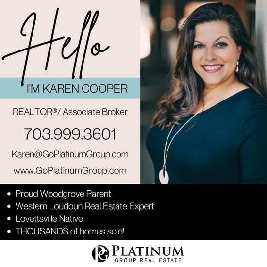 💚💙Thank you so much to this week’s Woodgrove Weekly sponsor — Karen Cooper with Platinum Group Real Estate.

You can find Karen online at goplatinumgroup.com

Thank you for your support of Woodgrove’s PTSO!