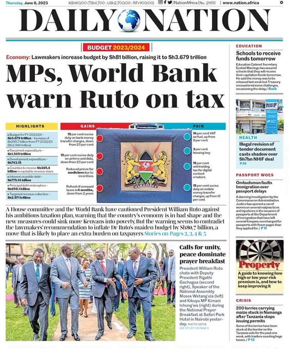 There's one key thing that David Ndii & Seth Panyako said about Zakayo,
'President William Ruto does not take advices, he only listen to himself.'
I don't think he will listen to the the World Bank either, let's see.
#TheWorldbank 
#FinanceBill2023