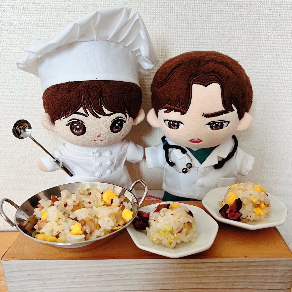 umecobucha2021's tweet image. 炒飯、召し上がれ💚
(cooking crush楽しみですね)

#DollsOffGun
#OGぬいとごはん