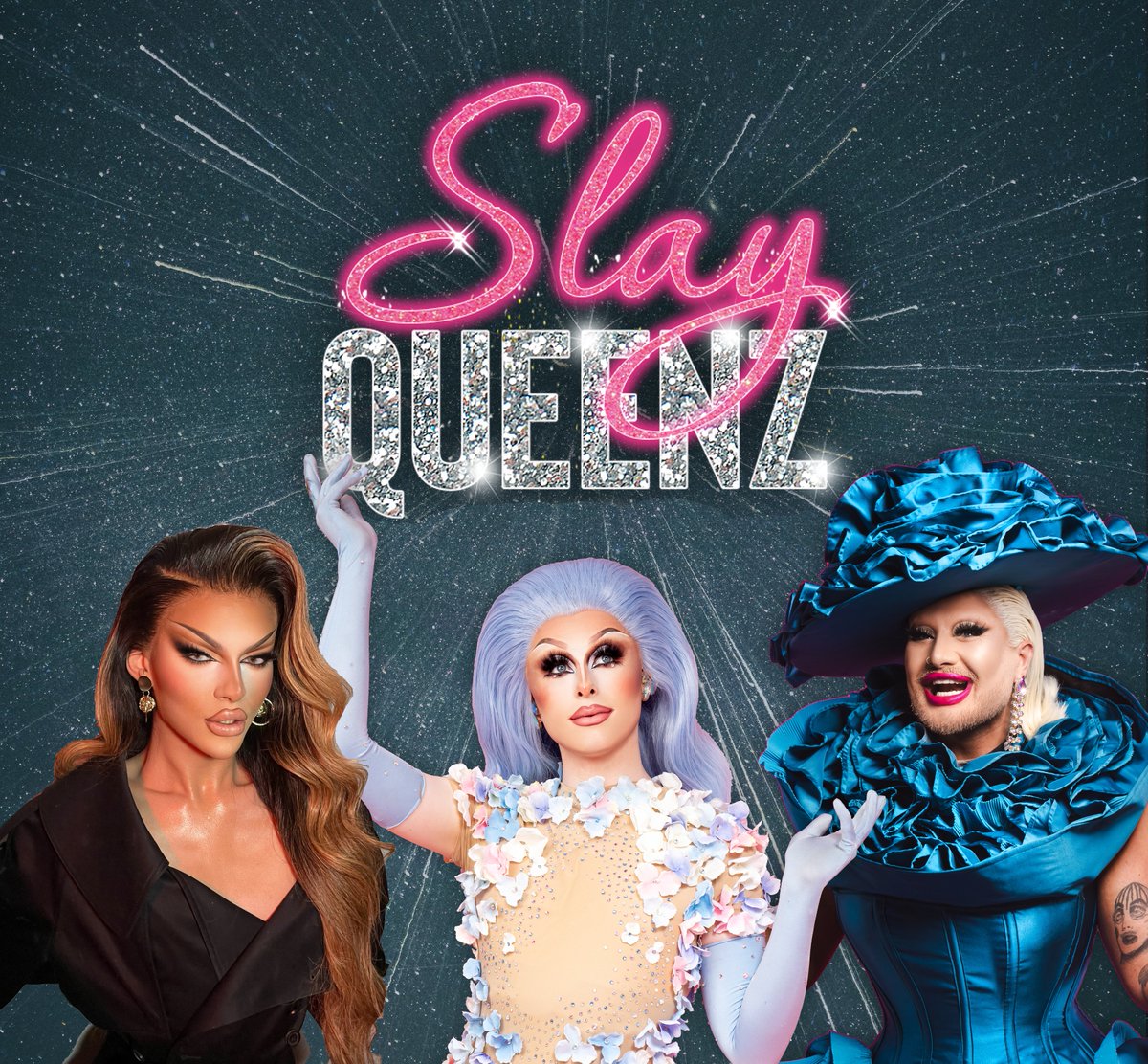 💋 SLAY QUEENZ 💋 ⏱ Friday 6th October 7.30pm 🎟 BOOK NOW bit.ly/3JwjlVc Join the latest three winners of RuPaul Drag Race UK for an exclusive spectacular of side-splitting laughs, jaw-dropping vocals and eye-popping outfits.