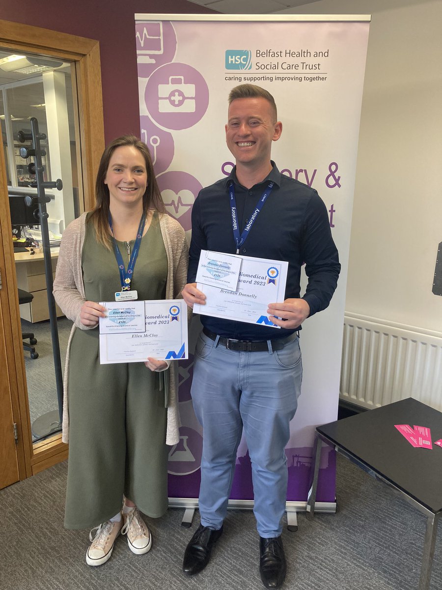 Congratulations to our joint winners of the Spirit of Biomedical Science Awards 2023 here <a href="/BelfastTrust/">Belfast Trust</a> on Biomedical Science Day <a href="/IBMScience/">IBMS #AtTheHeartOfHealthcare</a>- Brendan Donnelly and Ellen McCloy! <a href="/Carolin77889792/">Caroline Leonard</a> <a href="/clo13/">Clodagh Loughrey</a> <a href="/shaunaMcAuley6/">Shauna McAuley 💙 (she/her)</a>