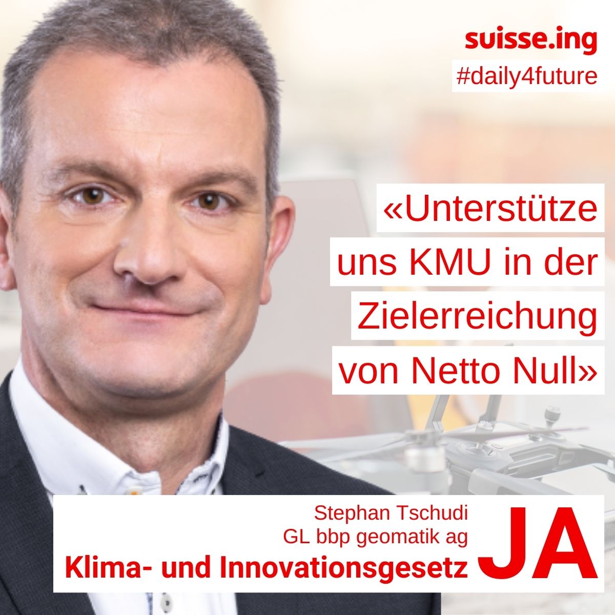 Innovation und Unternehmertum gehen Hand in Hand mit dem Klimaschutz! Als Arbeitgeber sage ich überzeugt JA! #daily4future

Ingenieur:innen sind Teil der Lösung für eine nachhaltige Zukunft und stärken unseren Wirtschaftsstandort!
#kig #innovation <a href="/suisse_ing/">suisse.ing</a>