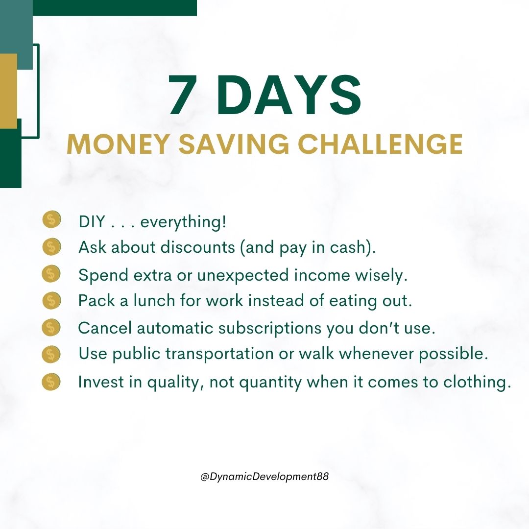 dynamicdev88's tweet image. Saving money doesn&apos;t have to be hard. Join us in this 7-day money saving challenge and watch your savings grow.

Follow us for more: bit.ly/m/LearnMoreAbo…

#MoneySavingChallenge
#FinancialFreedom
#SaveMoney