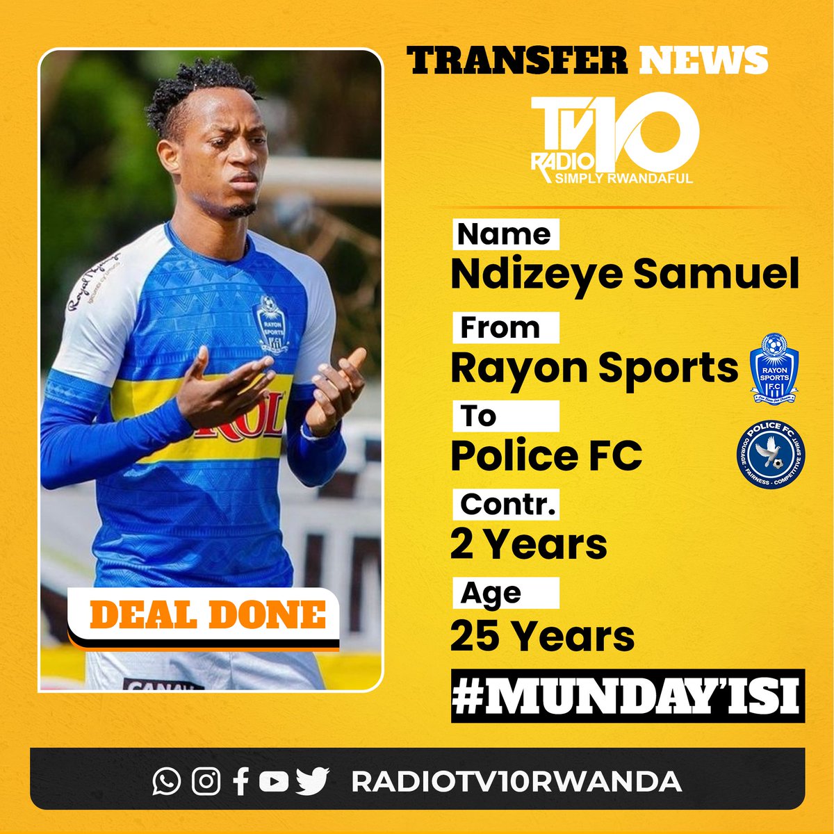 AntaMucyo's tweet photo. 🌍Mu Nda Y'Isi
🚨Breaking News
🔸️Ikipe ya @Policefc_Rwanda yamaze gusinyisha #NdizeyeSamuel
🔸️ #Mashami arimo kubaka Ikipe neza https://t.co/HvXkcqMlNV
