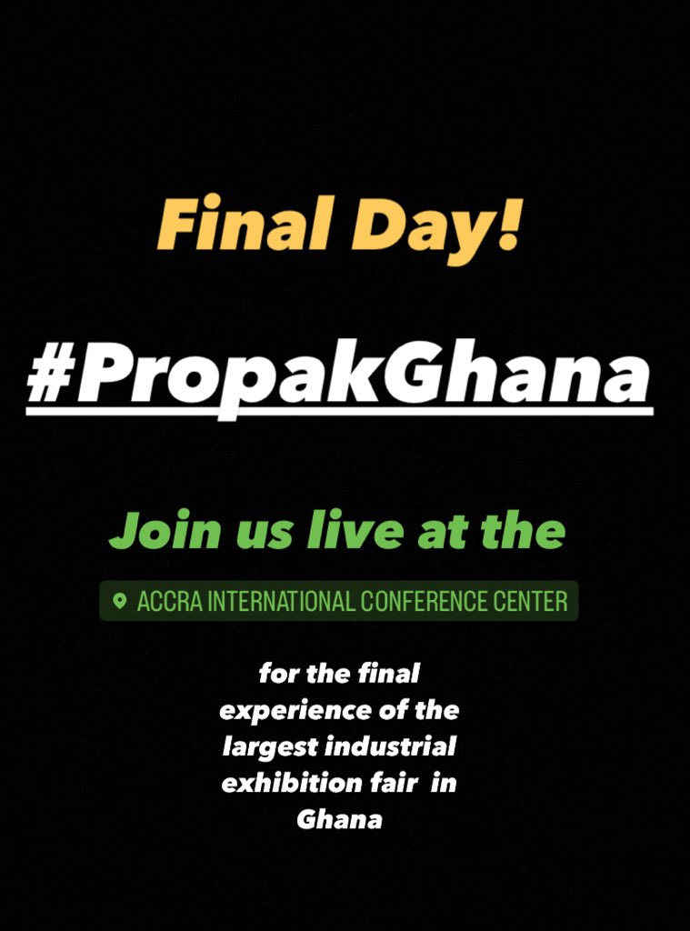 PropakGhana's tweet photo. Day 3 of #PropakGhana is on🔥Make time to pass through and experience a key networking platform for industry peers. https://t.co/EMN00dK9YE