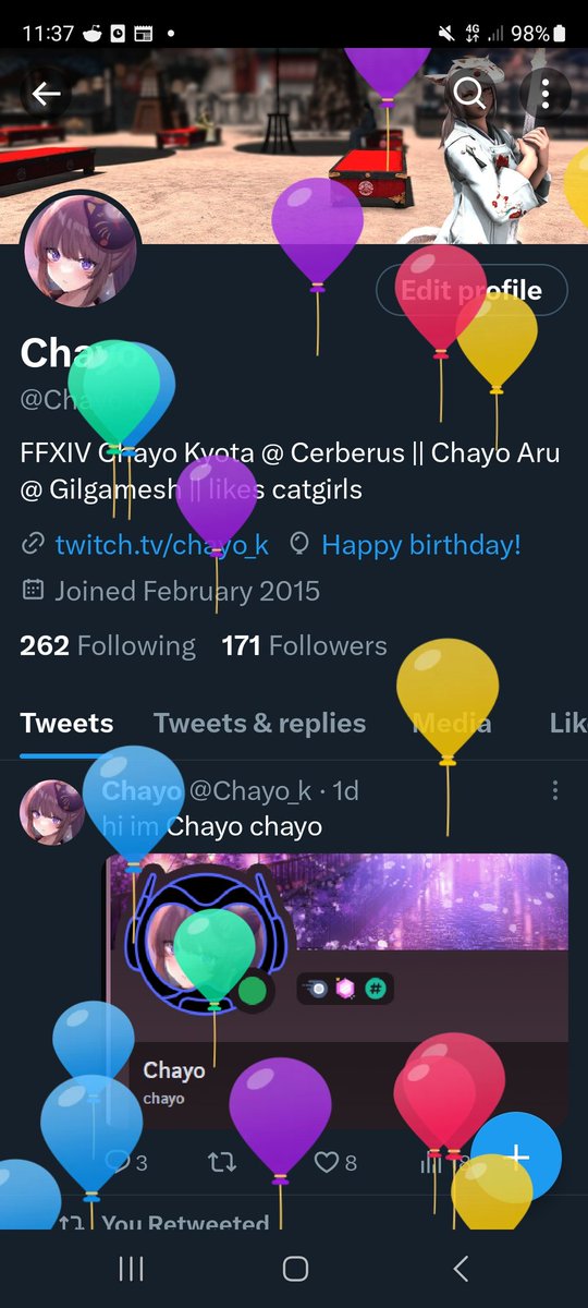 There's balloons on my screen today!!