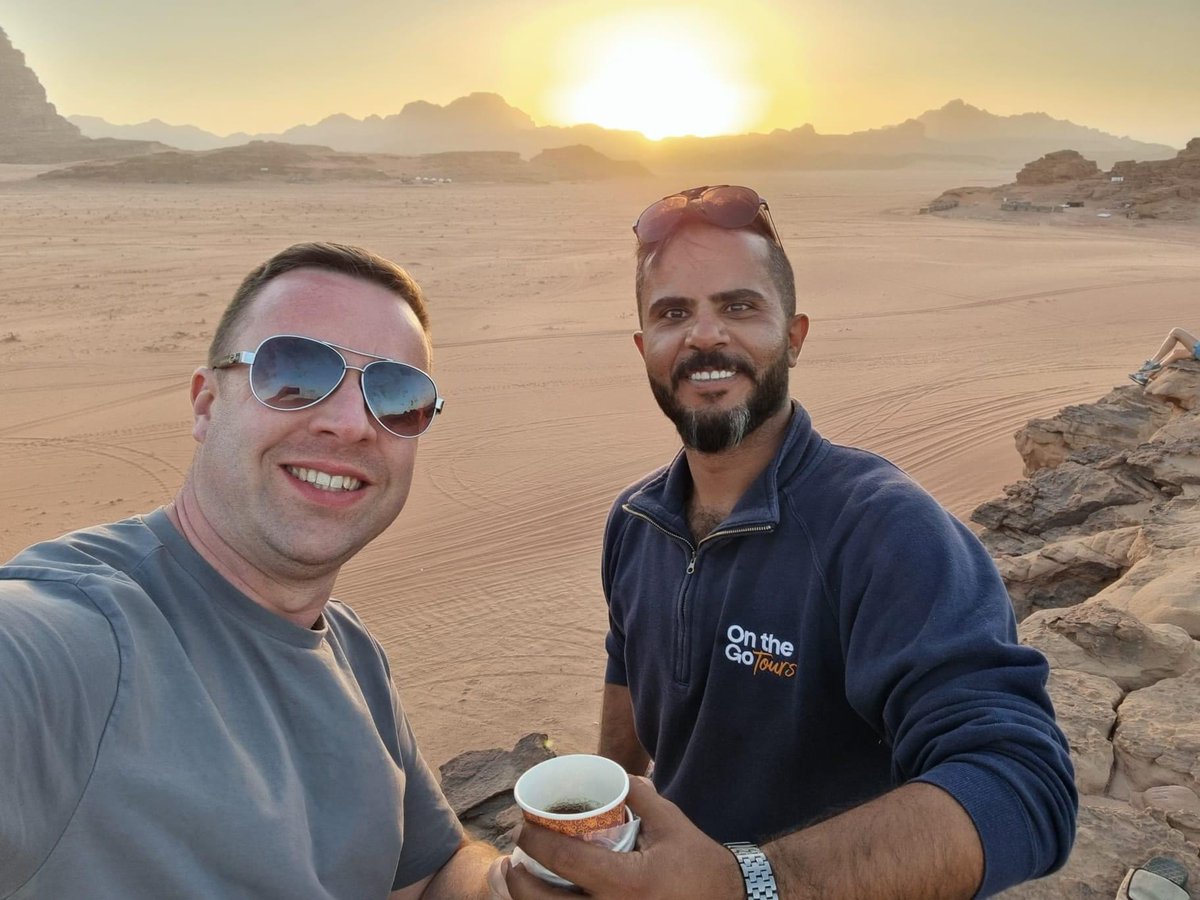 Morning coffee and sunrise over the Wadi Rum Desert, anyone? 😊

onthegotours.com/Jordan

#Jordan #Jordantravel #Jordantour #Jordangroup #grouptour #travel #travel2023 #bucketlist #tourJordan #WadiRum #bucketlist #wanderlust