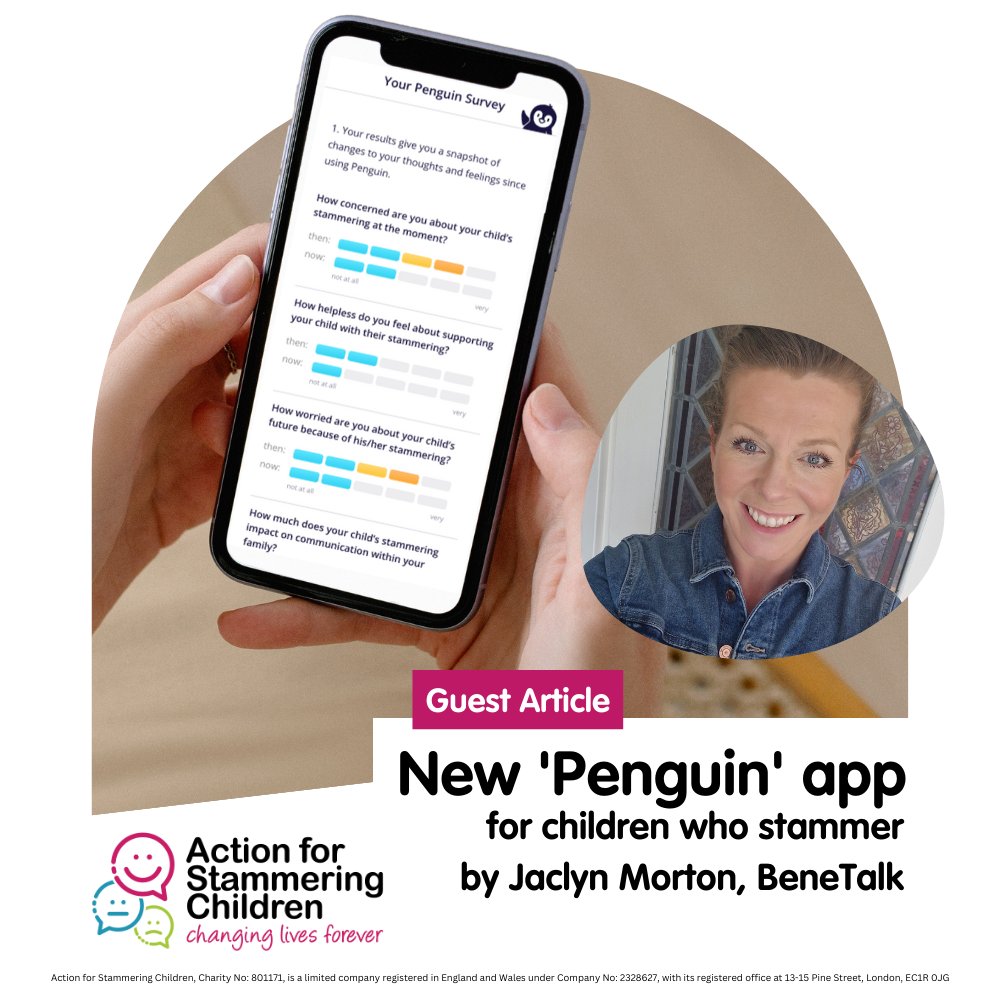 Have you heard about Penguin, the new app from @teambenetalk?

It's designed for parents &amp; carers of children who #stammer through a 10-day course featuring:

📽️Videos
🗣️Activities
👪Family-adaptive content

Jaclyn Morton tells us more about it...

🔗 actionforstammeringchildren.org/the-new-pengui…