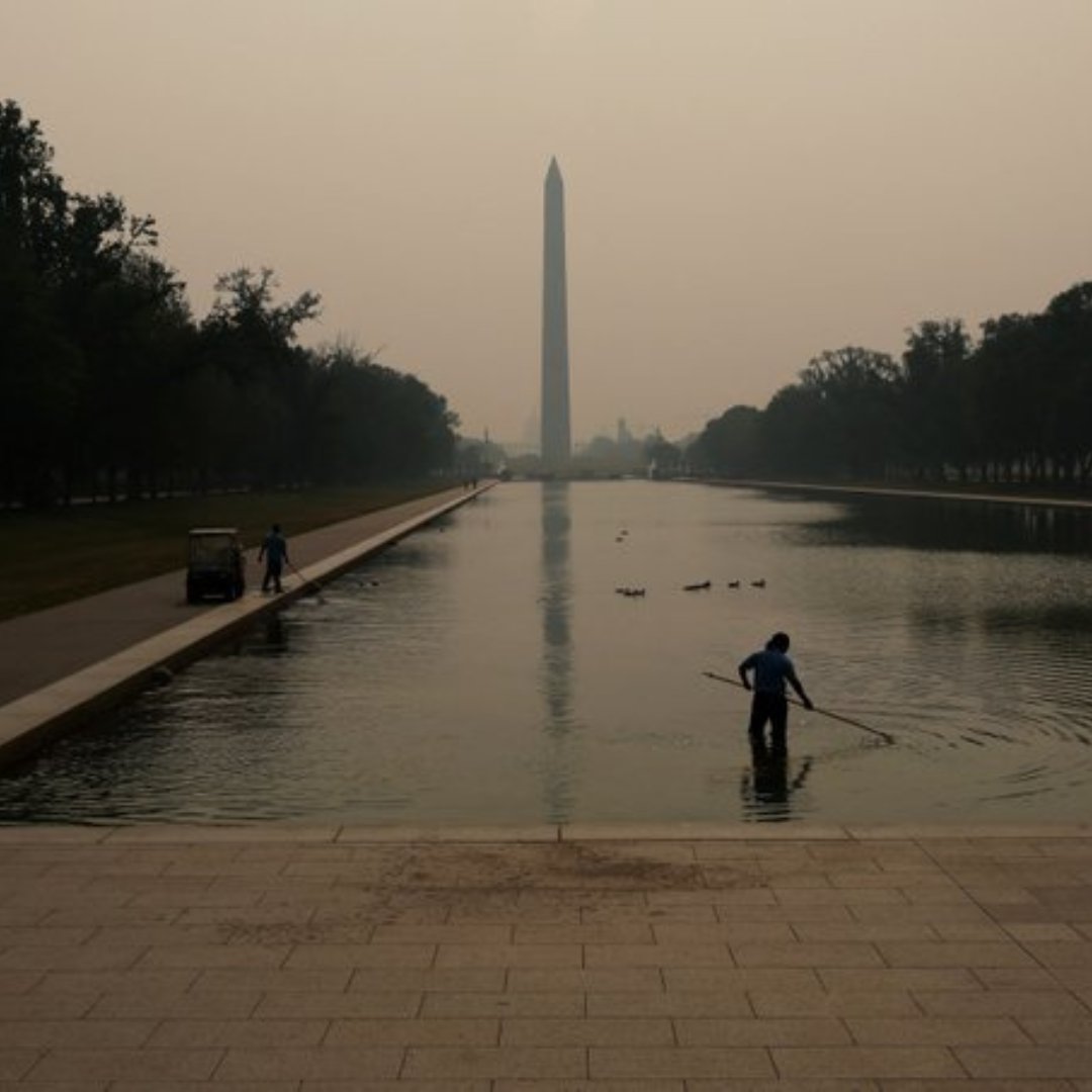 À NYC, la fumée des incendies canadiens rend l’air nocif🔥La fumée et la brume des incendies de forêt qui ravagent la forêt canadienne ont atteint les USA. Au point que NYC a actuellement la pire qualité de l’air de toutes les grandes villes du monde, selon un classement IQAir.😷