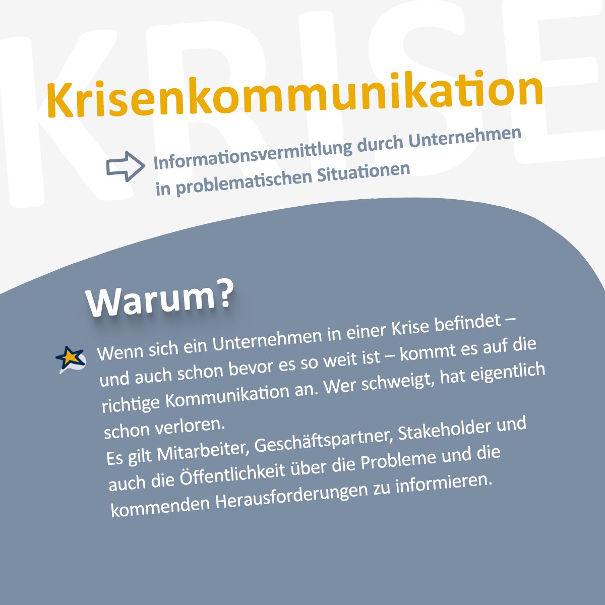 Krisenkommunikation ist ein wichtiger Bestandteil der klassischen PR-Arbeit. Sie soll helfen, die Krise zu bewältigen und möglichen Shit-Storm flach zu halten. ⚡