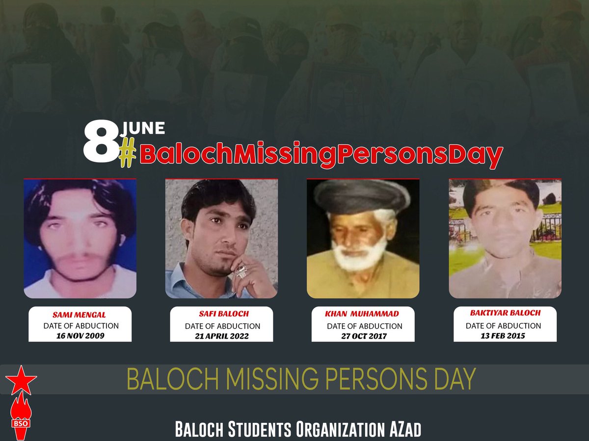 BSO__AZAD's tweet photo. زورگیرں استان پمیشکہ ایردستیں مہلوکءِ میانءَ زور آوارجنیءِ شوربندیءَ دیمءَ کار ایت دانکہ راجی جنزءَ بہر زوروکیں مردم ترس آماچ بہ بنت ءُ جنزءَ چہ دور ءُ گستا بہ بنت۔ بلے بلوچ راجی پسگاں مرچی استانی زورانسری بیگواہیءِ شوربندی پروش داتگ۔ ھزاراں رھشون ءُ سیاسی مردماں بگر داں لس مردمانی بیگواہ کنگءَ پد ھم بلوچ راجی جنز اوشت آماچ نہ بوتگ۔

#BalochMissingPersonsDay