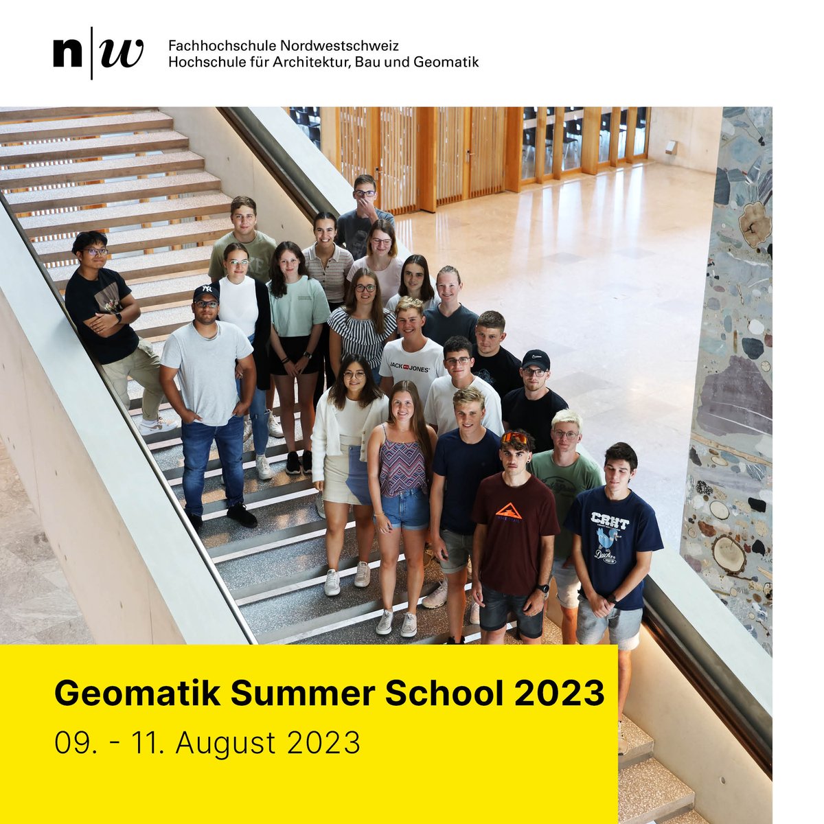 Es hat noch ein paar freie Plätze in der Geomatik Summer School vom 09- 11. August 2023. Melde dich jetzt noch an und verbringe drei spannende Tage an der FHNW in Muttenz. 

Weitere Informationen & die Anmeldung gibt's hier: zurl.co/wZ5T

#vermessung #geomatik