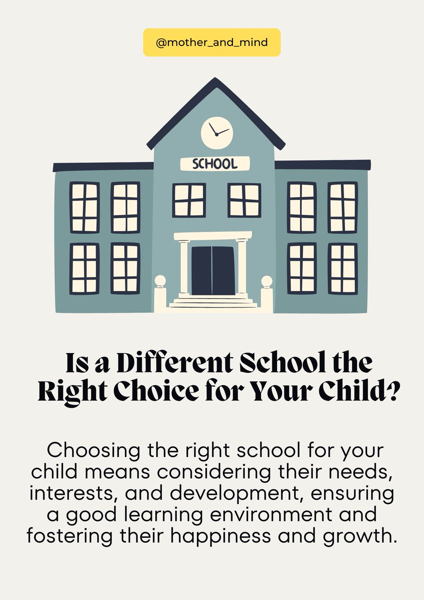 namitadas21's tweet photo. 🎓🎓Wondering if your child would thrive in a different school? 🏫✨
📚Discover key questions to consider when evaluating your child's current school and exploring alternatives. Find the perfect fit for their needs, interests, and growth. #SchoolSelection #education #Parenting https://t.co/Z73QdB2nVS