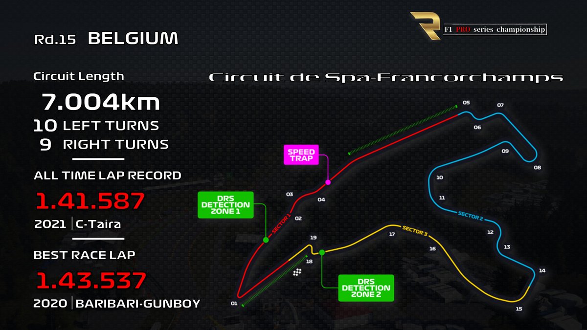 【RACE DAY】
F1 22 PROseries PRO3class
Rd.15 BELGIUM (06/08,21:30～)
#PROseries #PRO3