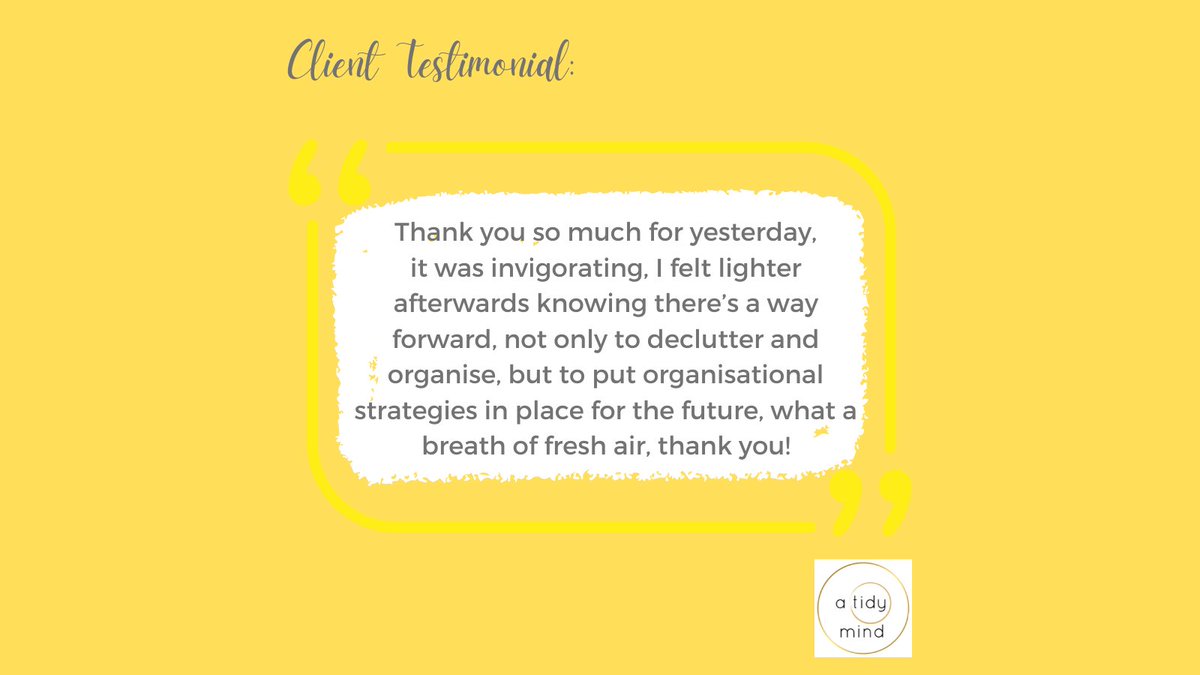 A Tidy Mind -West and North Yorkshire & Humberside (@atidymindwyorks) on Twitter photo I love the fact that my job makes others happy too! This testimonial followed a new client's first virtual coaching session in preparation for an imminent downsizing house move.
rachel@atidymind.co.uk
Link in Bio
07956650146
Member of APDO. Trained by APDO. Fully insured. I love the fact that my job makes others happy too! This testimonial followed a new client's first virtual coaching session in preparation for an imminent downsizing house move.
rachel@atidymind.co.uk
Link in Bio
07956650146
Member of APDO. Trained by APDO. Fully insured.