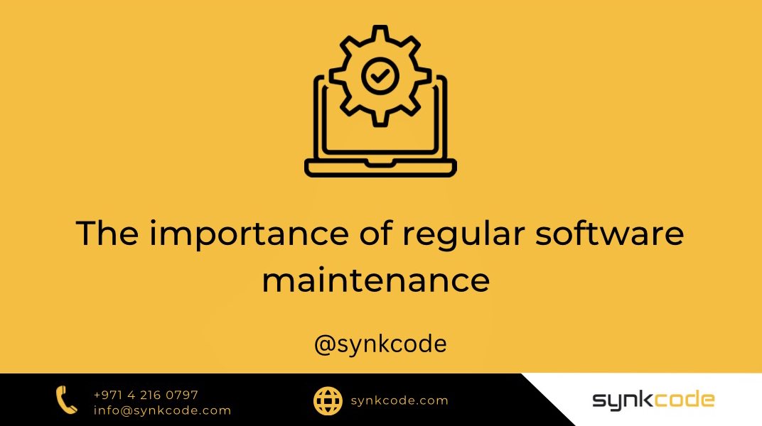 synkcode's tweet image. Is your business running on software applications?
At Synkcode we understand the critical role of software maintenance in ensuring the optimal performance so your software remains up-to-date and secure.
#softwaredevelopment #softwarementainance