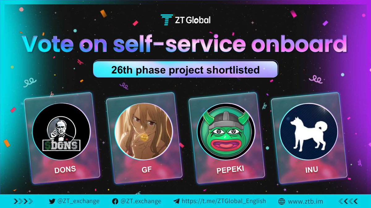 @PepekiCoin @PangPangERC @The_real_inu @Hugoinu 🔚The results of the 26th phase are out.

💯Congratulations to the following project shortlisted for the 'Self-directed' board.

$DONS  @TheDonsCoin
$GF   @GF_bnb
$PEPEKI  @PepekiCoin
$INU  @The_real_inu