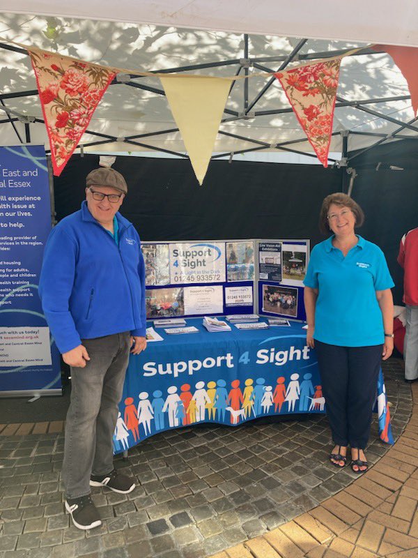 Support4Sight's tweet photo. We are on Chelmsford High Street today for Volfest! Come and meet some of our staff and wonderful volunteers. We want to say a huge thank you to all our volunteers for making a positive impact to our services and providing vital help! #Support4Sight #charity #volfest #Chelmsford https://t.co/qAunuRul7i