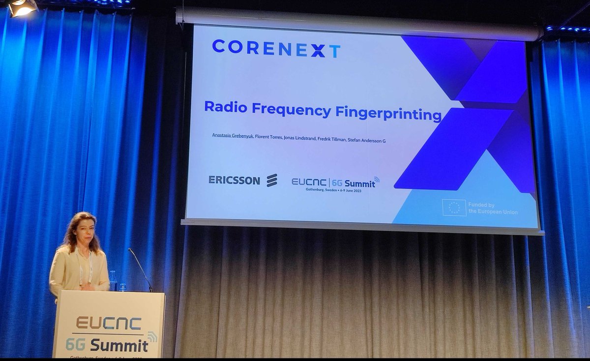 COREnext_EU's tweet image. ✅Anastasia Grebenyuk from @Ericsson shares her expertise on #Radio fingerprint and #MLalgorithms at @EuCNC. Discover the fascinating world of wireless technology and how machine learning is revolutionizing it. Join the session! #WirelessTech #EuCNC2023