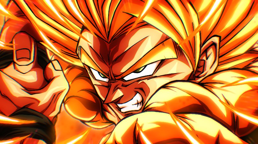 1boy male focus super saiyan solo blonde hair clenched teeth muscular  illustration images