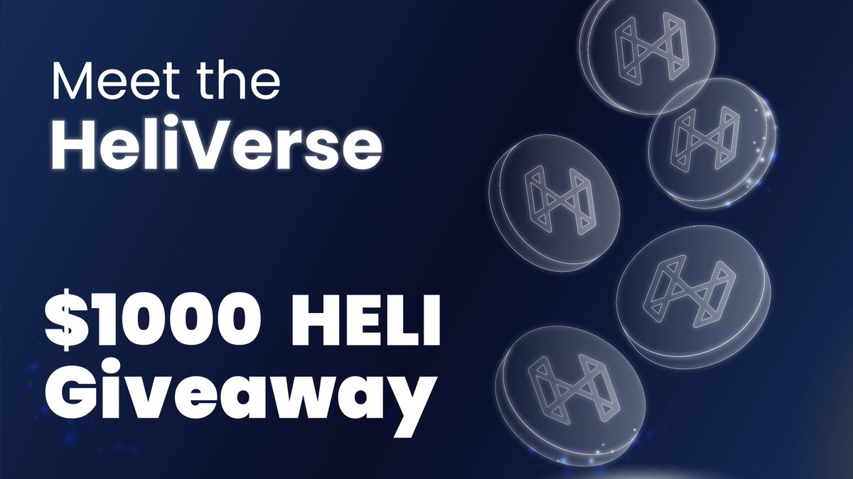 HeliVerse Product Announcement #Giveaway! 🎉We are giving away $1000 USD worth of HELI split among 10 lucky winners👇

Follow <a href="/Heli_Verse/">HeliVerse</a> &amp; <a href="/HeliSwap_DEX/">HeliSwap</a> 
Like💜 &amp; Retweet🔄
Comment your $HBAR price prediction and tag 2 friends

⏳Duration: 7 days 
🏆Winners announcement: June 15