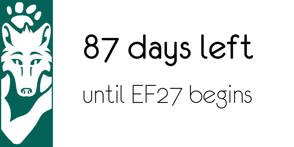 isitef's tweet photo. 87 days until EF27 :) https://t.co/DTKbL6e0IH