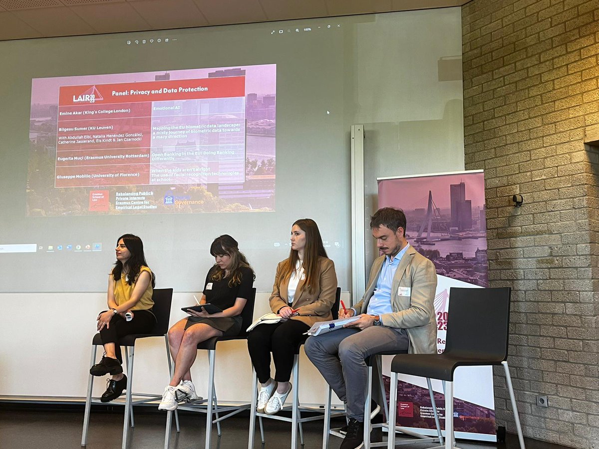 The first panel is underway with an interesting discussion on the challenges that AI poses for data protection and privacy from different perspectives. 
With @EminemotionAl <a href="/bilgesu_sumer/">Bilgesu</a> <a href="/EugertaMuci/">Eugerta Muçi</a> and Giuseppe Mobilio