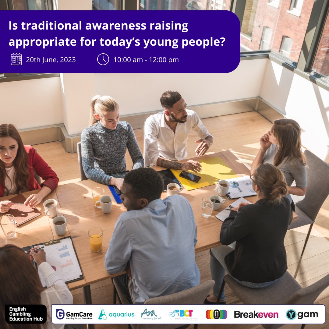On the 20th of June, the English Gambling Education Hub is hosting its second event on 'Is traditional awareness raising appropriate for today’s young people?’

To register, visit ow.ly/xxbl50OHWSf